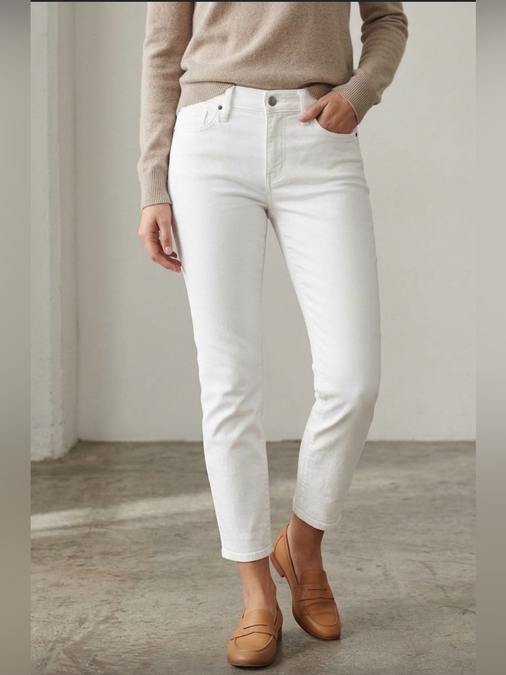 Vintage Lucky Brand White Denim Jeans Women 8/29 Cropped Straight Leg Casual Y2K